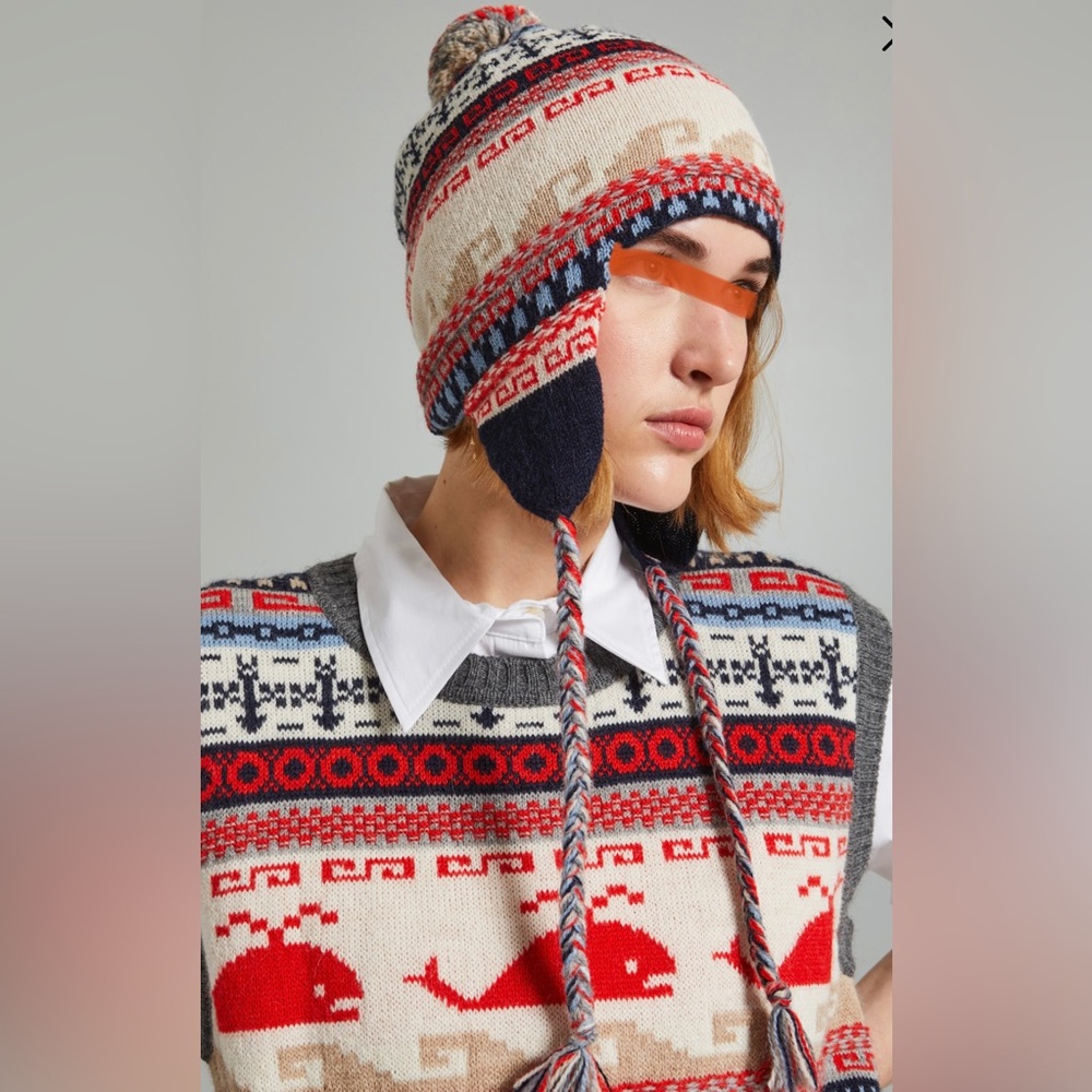 Weekend Max Mara Label-cut WoolBlend Bennie Hat with Pon Pon Fall/Winter/Holiday